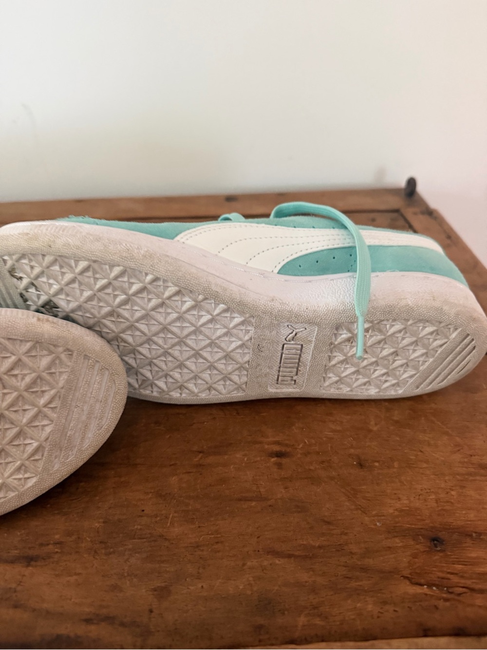 PUMA Mint Turquoise Suede Low-Top Sneakers - Picture 6 of 6